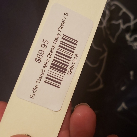 Pinch Tiered Mini Dress Navy Blue Small - Picture 7 of 8